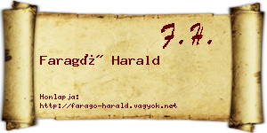Faragó Harald névjegykártya