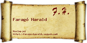 Faragó Harald névjegykártya